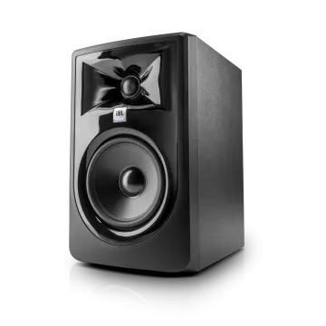a black speaker on a white background