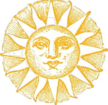 a sun with the face of a lion