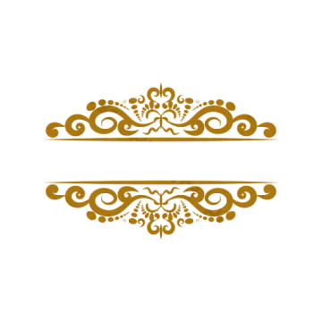 a pair of gold flourishs on a white background