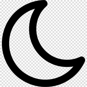 a black crescent on a transparent background