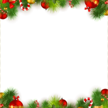 a christmas frame with red and gold ornaments