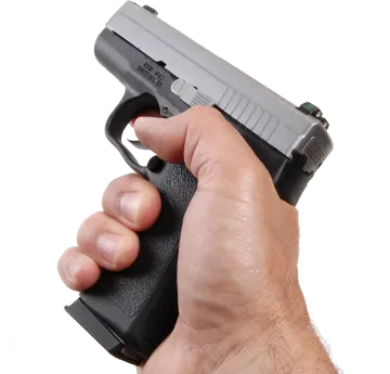 a person holding a gun in their hand