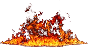 a fire on a white background