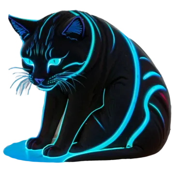 a black cat sitting on top of a white surface