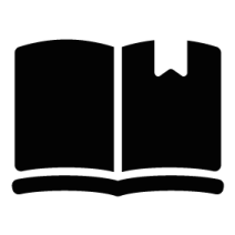 a black and white book icon