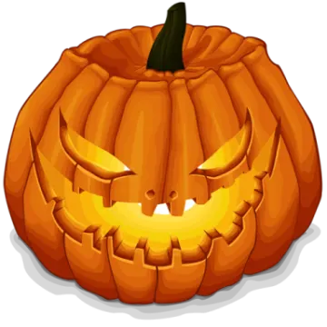 a halloween pumpkin with an evil face