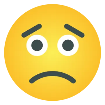 a yellow smiley face with a sad expression