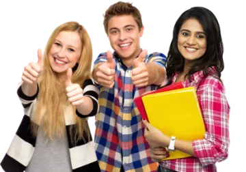 a group of young people giving thumbs