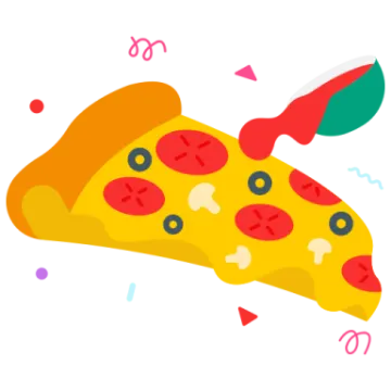 a slice of pizza on a white background