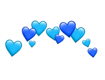 a bunch of blue hearts on a white background