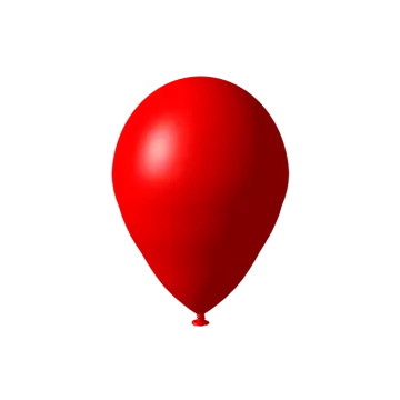 a red balloon on a white background