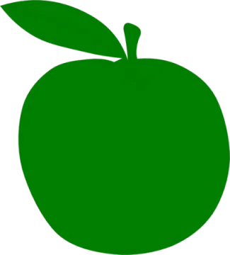 an apple with a leaf on it