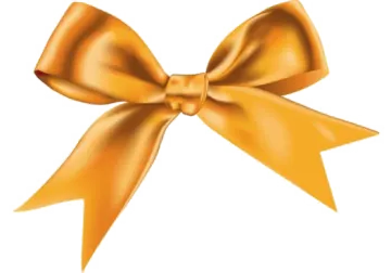 a gold bow on a white background