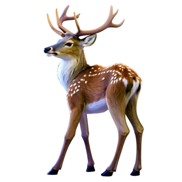 a deer standing in front of a white background