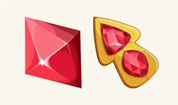 a pair of glasses and a red diamond