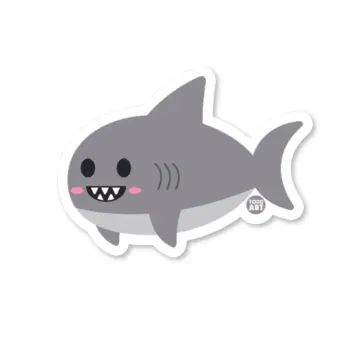a shark sticker on a white background