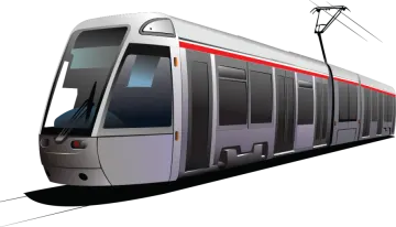 a drawing of a train on the tracks
