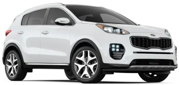 a white suv with black rims