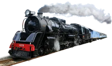 a black and red train