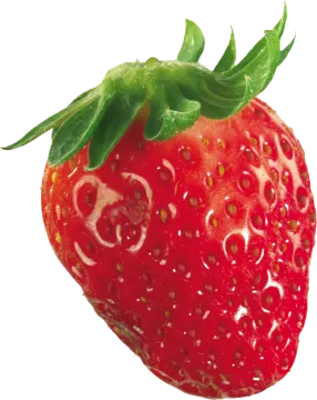 a close up of a strawberry on a white background