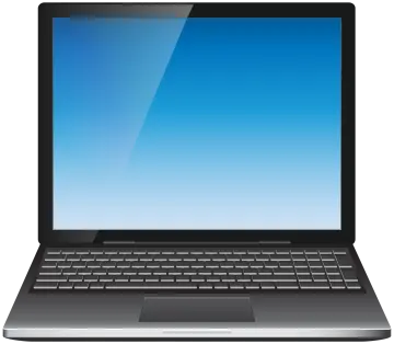 a laptop computer with a blank screen