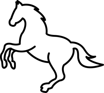 a black and white drawing of a horse