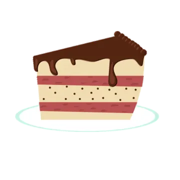 a piece of cake with chocolate on top