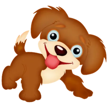 a cartoon dog with its tongue sticking out