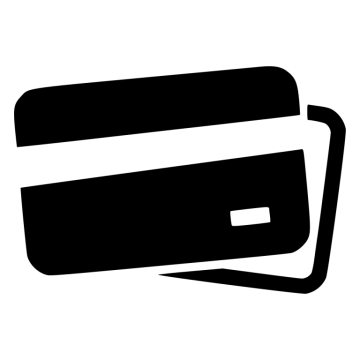 a black and white credit card icon