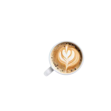 a cup of coffee on a white background