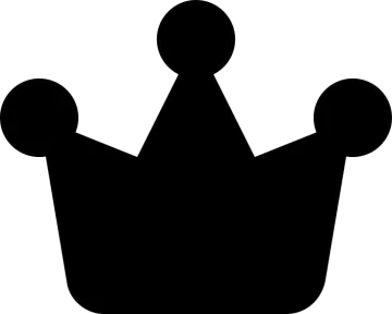 a black and white silhouette of a crown