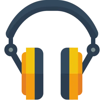 a pair of headphones on a white background