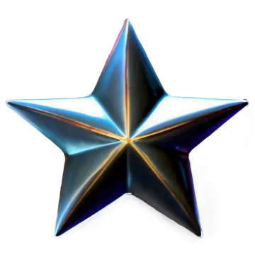 a shiny blue star on a white background