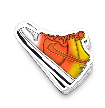 a sticker of a pair of sneakers on a white background