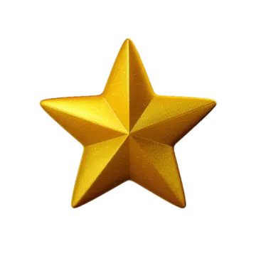 a gold star on a white background