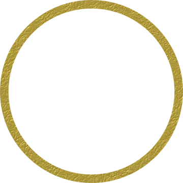 a gold circle with a white background