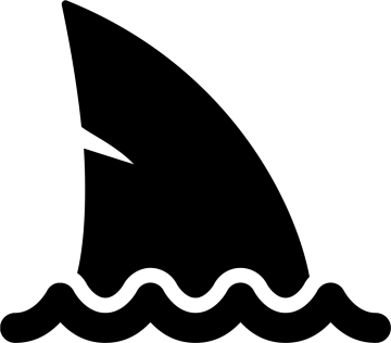 a black and white silhouette of a shark