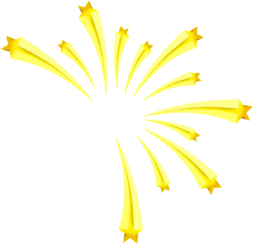 a gold star burst on a white background
