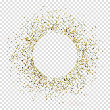 a circle of gold glitters on a transparent background