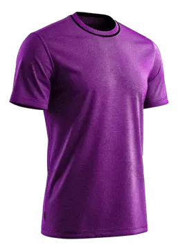 a purple shirt on a white background