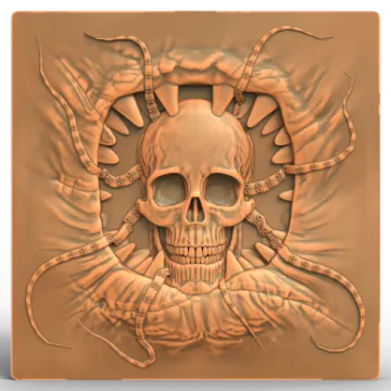 an image of a skull with claws on it