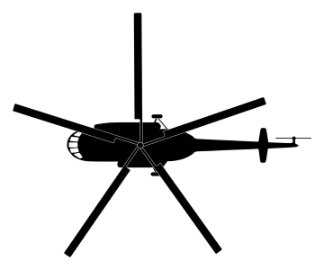 a black and white silhouette of a helicopter