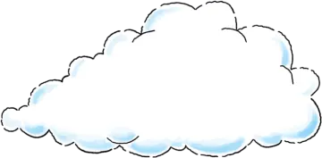 a cloud with a white background
