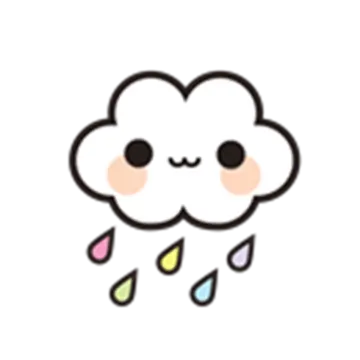 a cartoon cloud with raindrops on it