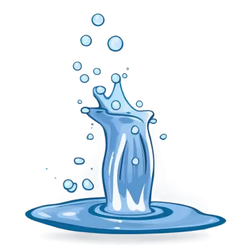 a splash of water on a white background