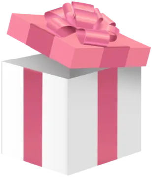 a pink and white gift box