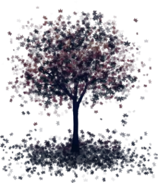 a tree with many stars around it