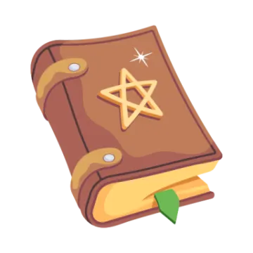 a brown book with a star on it