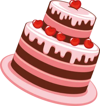 a three layer cake with cherries on top