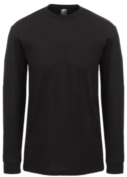 a photo of a black long sleeved t - shirt